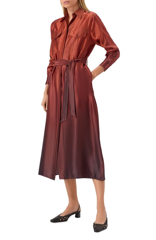 Атласное платье Kiton D47321K0909E02 Бордовый  D47321K0909E02 Фото 2