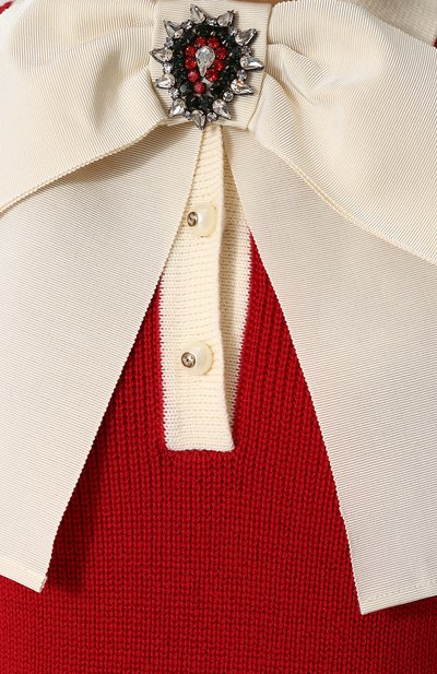 Шерстяное мини-платье с контрастным бантом GUCCI, арт. 481385/X5V60, фото 5