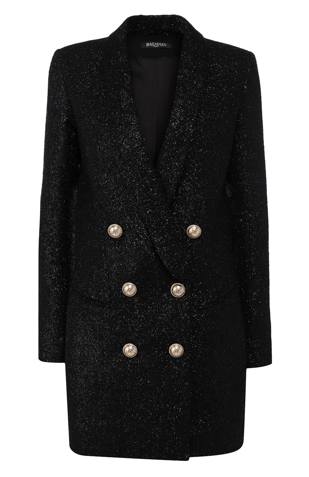 Шерстяное платье BALMAIN черного цвета по цене 298000 руб., арт. SF16132/W038, фото 1 Шерстяное платье BALMAIN, арт. SF16132/W038, фото 1