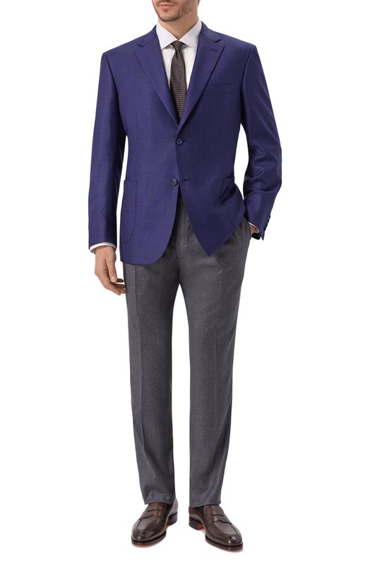 Шерстяной пиджак Brioni RG0D0U/0DA89 Синий  RG0D0U/0DA89 Фото 2