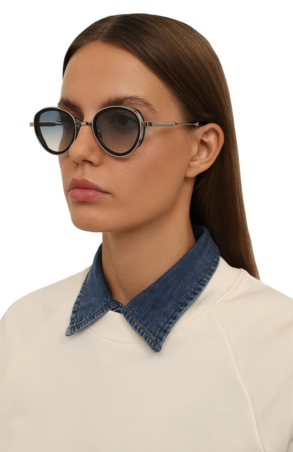 Солнцезащитные очки JOHN DALIA синего цвета по цене 76300 руб., арт. CHRISTIAN C107, фото 2 Солнцезащитные очки JOHN DALIA, арт. CHRISTIAN C107, фото 2