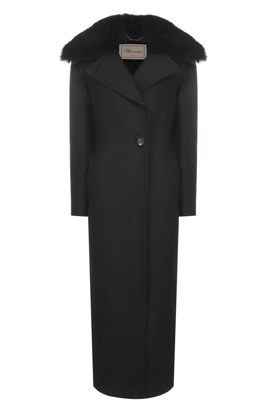 Пальто с отделкой из овчины Blumarine 2S099W_SET Чёрный 2S099W_SET