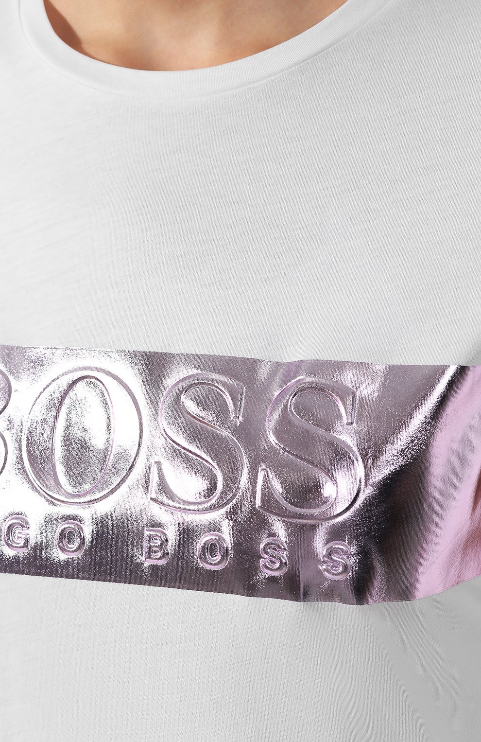 Хлопковая футболка BOSS белого цвета по цене 4300 руб., арт. 50419435, фото 5 Хлопковая футболка BOSS, арт. 50419435, фото 5