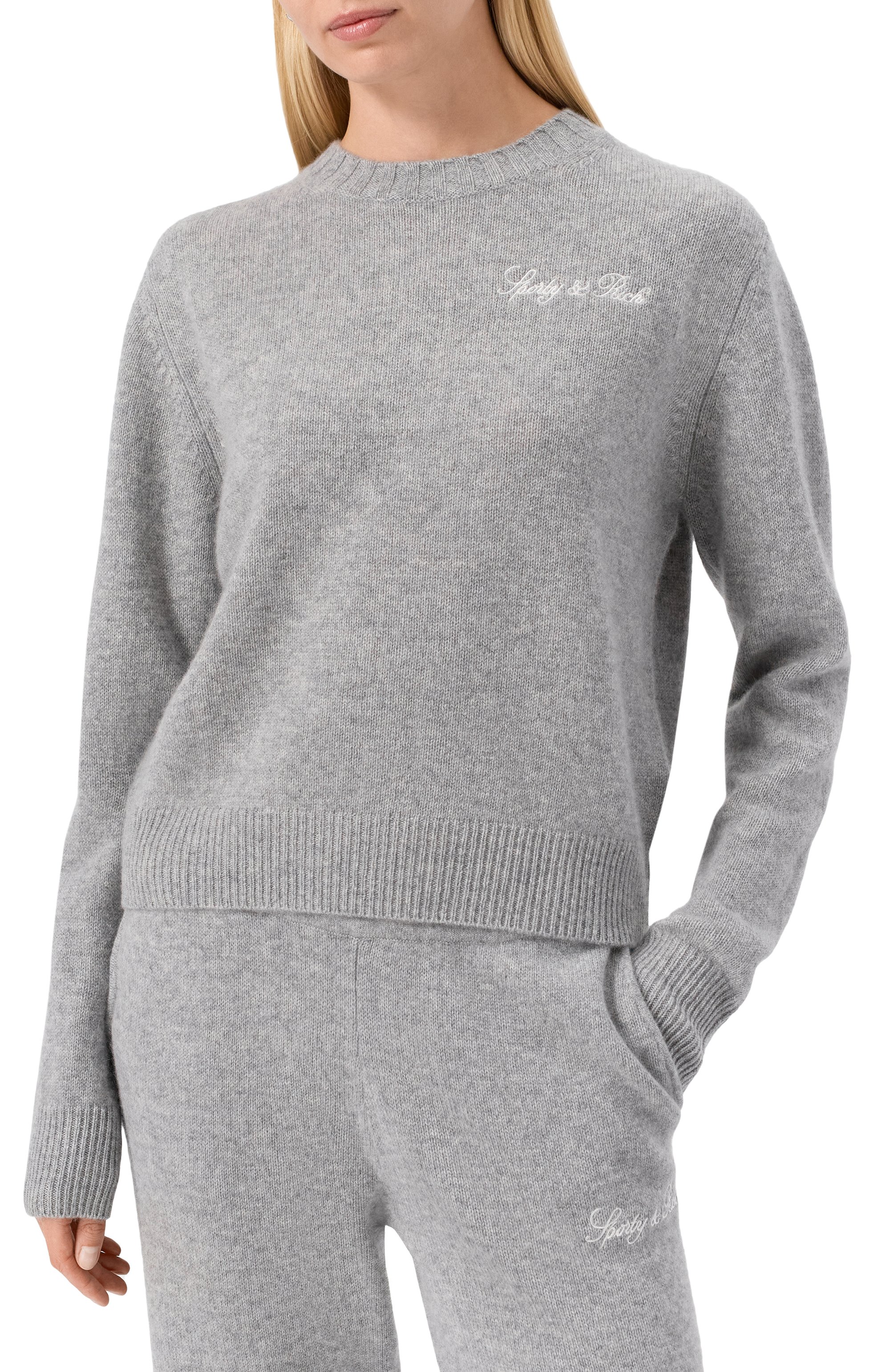 Свитер из кашемира и шерс ти SPORTY AND RICH, арт. WS012508232GY03, фото 3