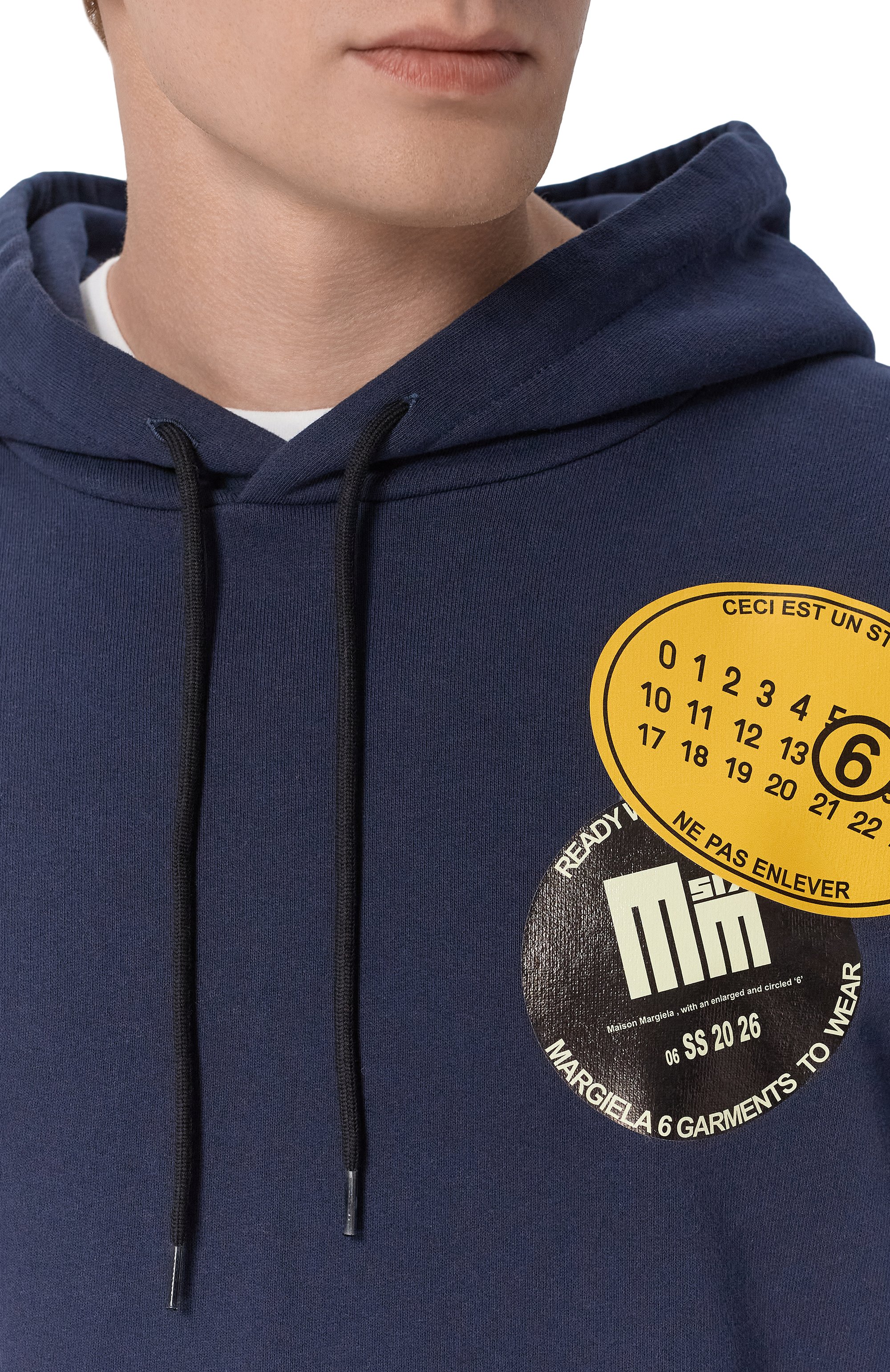 Хлопковый свитшот MM6 темно-синего цвета по цене 78950 руб., арт. SH0GU0052/M25014, фото 5 Хлопковый свитшот MM6, арт. SH0GU0052/M25014, фото 5