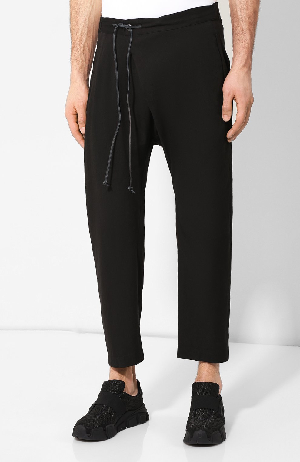 Брюки из смеси льна и вискозы KAZUYUKI KUMAGAI черного цвета по цене 29850 руб., арт. KP91-016, фото 3 Брюки из смеси льна и вискозы KAZUYUKI KUMAGAI, арт. KP91-016, фото 3