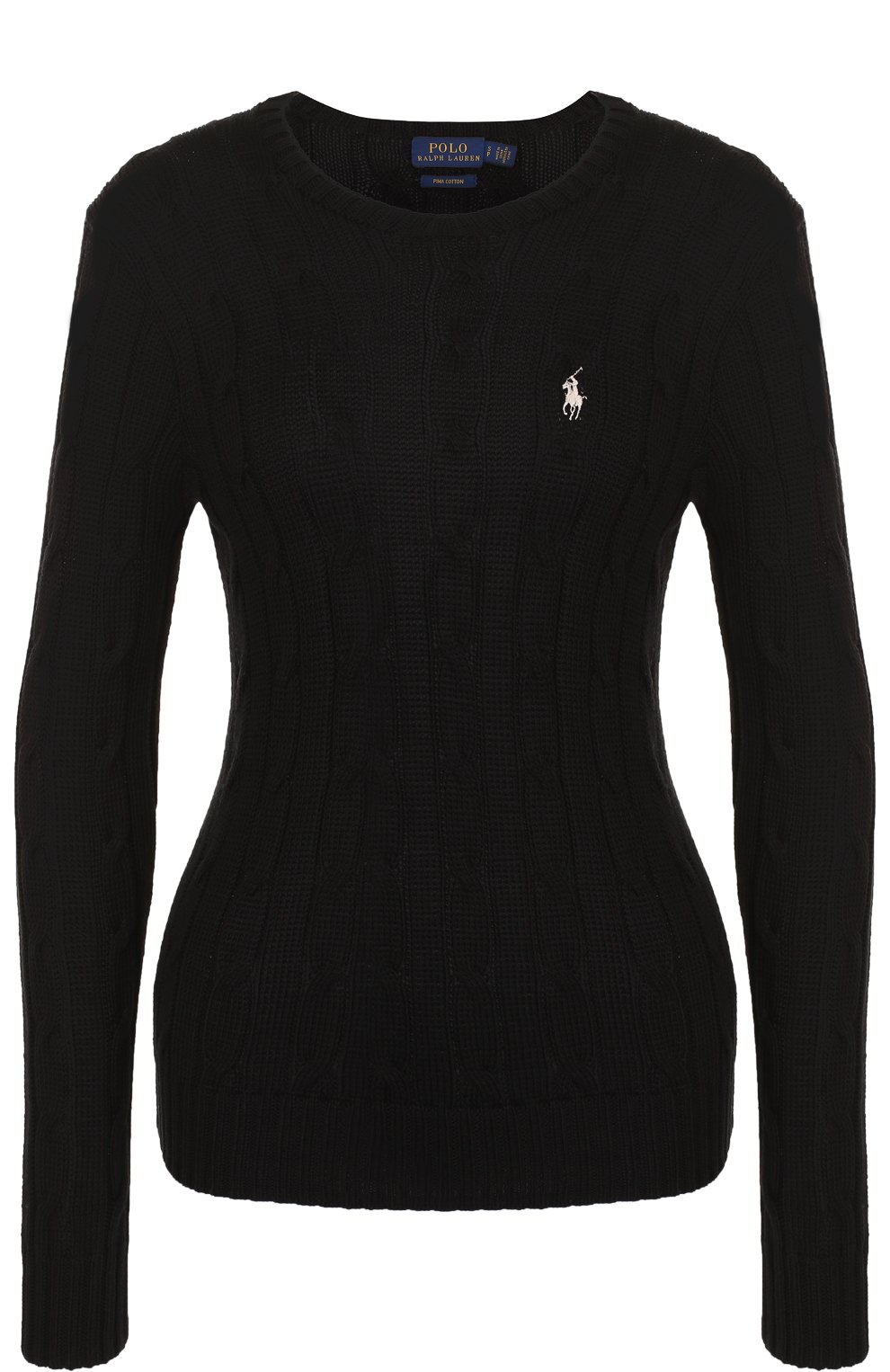 Хлопковый пуловер POLO RALPH LAUREN черного цвета по цене 19650 руб., арт. 211580009, фото 1 Хлопковый пуловер POLO RALPH LAUREN, арт. 211580009, фото 1