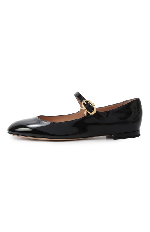Лакированные балетки Mary Ribbon Gianvito Rossi G22164.05CU0.VERNER0 Чёрный  G22164.05CU0.VERNER0 Фото 4