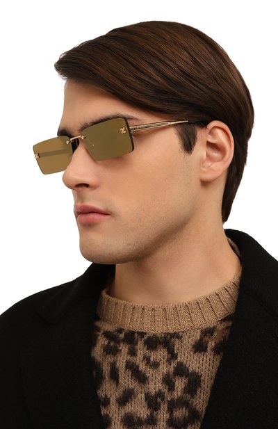 Солнцезащитные очки OFF-WHITE золотого цвета по цене 37800 руб., арт. 0ERI096/7676, фото 3 Солнцезащитные очки OFF-WHITE, арт. 0ERI096/7676, фото 3