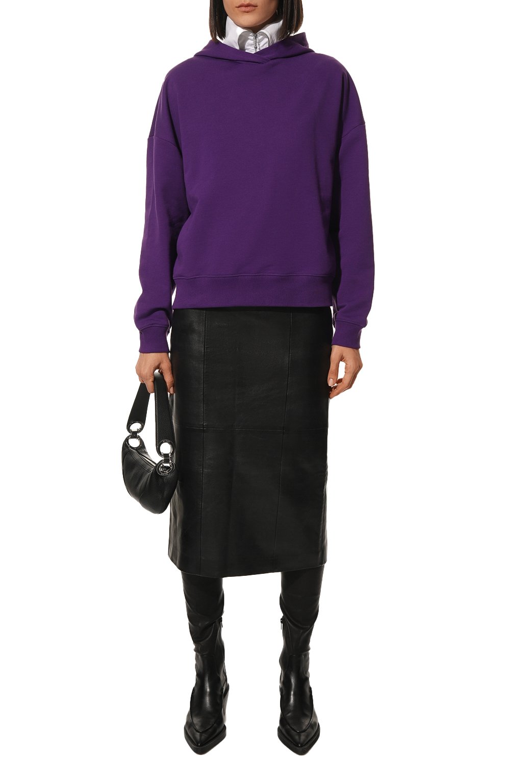Хлопковое худи DRIES VAN NOTEN фиолетового цвета по цене 37400 руб., арт. 222-011142-5611, фото 2 Хлопковое худи DRIES VAN NOTEN, арт. 222-011142-5611, фото 2