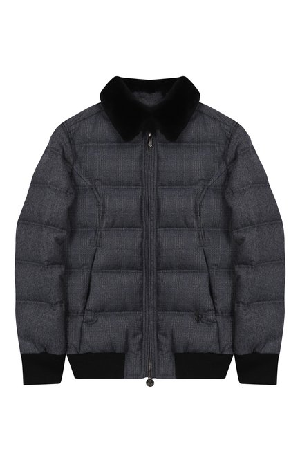 Шерстяной пуховик с воротником из бобра STEFANO RICCI JUNIOR, арт. YAJ8400020/HC4QDR