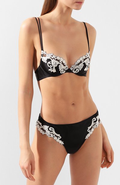 Бюстгальтер с кружевной отделкой LA PERLA черно-белого цвета по цене 43100 руб., арт. 906183B, фото 2 Бюстгальтер с кружевной отделкой LA PERLA, арт. 906183B, фото 2