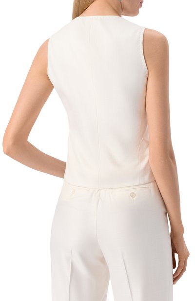 Жилет из вискозы KITON белого цвета по цене 108500 руб., арт. D47456K0919B01, фото 4 Жилет из вискозы KITON, арт. D47456K0919B01, фото 4