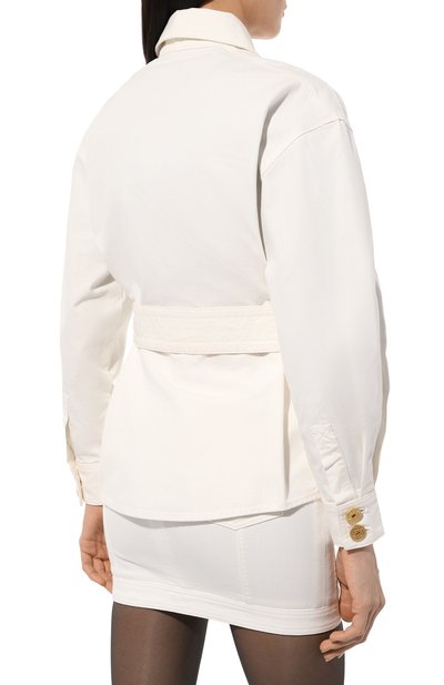 Джинсовая рубашка BALMAIN белого цвета по цене 143000 руб., арт. AF0HC050DB69, фото 4 Джинсовая рубашка BALMAIN, арт. AF0HC050DB69, фото 4