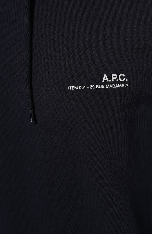Хлопковое худи A.P.C. C0FBQH27672IAK Синий  C0FBQH27672IAK Фото 5