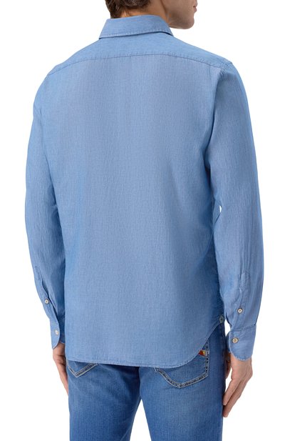 Хлопковая рубашка ALESSANDRO GHERARDI голубого цвета по цене 27850 руб., арт. REGENT5/7453, фото 4 Хлопковая рубашка ALESSANDRO GHERARDI, арт. REGENT5/7453, фото 4