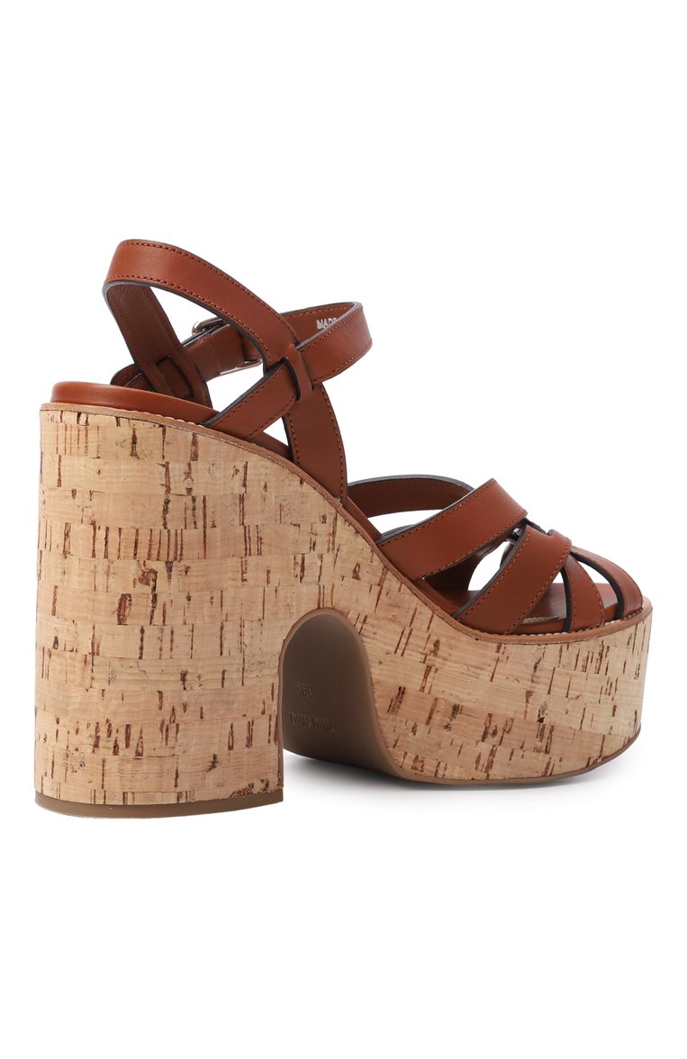 Кожаные босоножки MIU MIU, арт. 5XZ418-3AQP-F0046-B125, фото 3