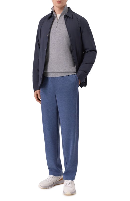 Брюки из шелка и кашемира Andrea Campagna PANT/15038 Синий  PANT/15038 Фото 2