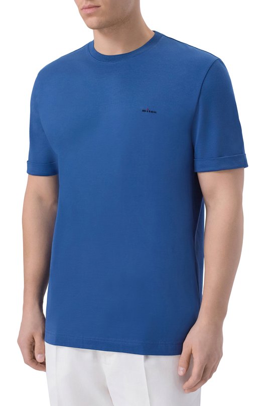 Хлопковая футболка Kiton UMK0891 Синий  UMK0891 Фото 3