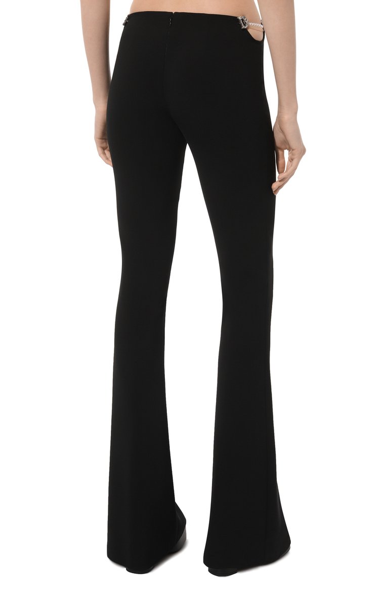 Женские брюки DSQUARED2 черного цвета, арт. S72KA1237/S60567 | Фото 4 (Материал внешний: Синтетический материал; Силуэт Ж (брюки и джинсы): Расклешенные; Стили: Гранж; Женское Кросс-КТ: Брюки-одежда; Длина (брюки, джинсы): Стандартные)