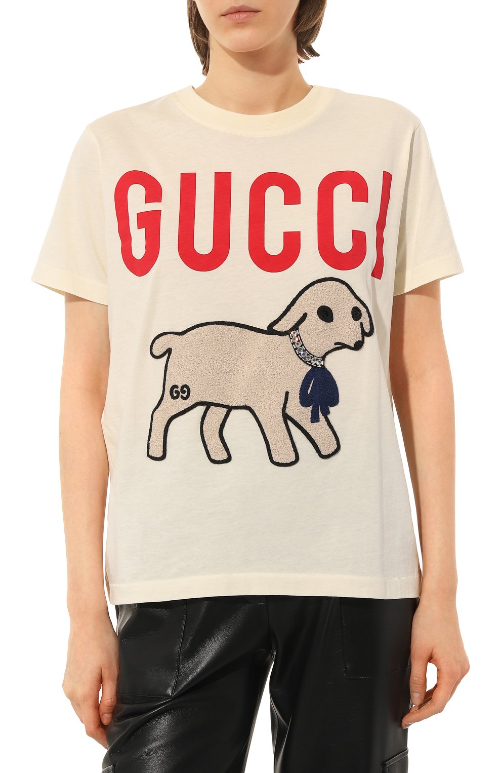Хлопковая футболка GUCCI, арт. 580762 XJBSX, фото 3