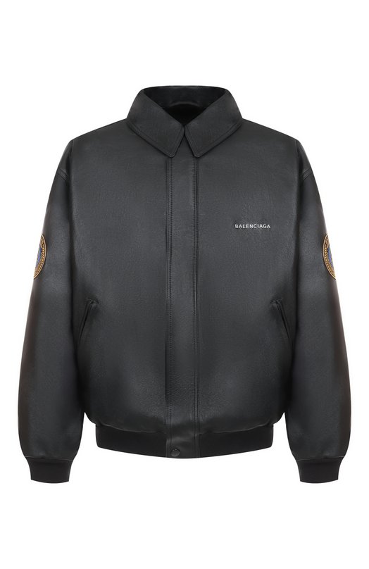 Кожаный бомбер Balenciaga 830249/TLS01 Чёрный 830249/TLS01
