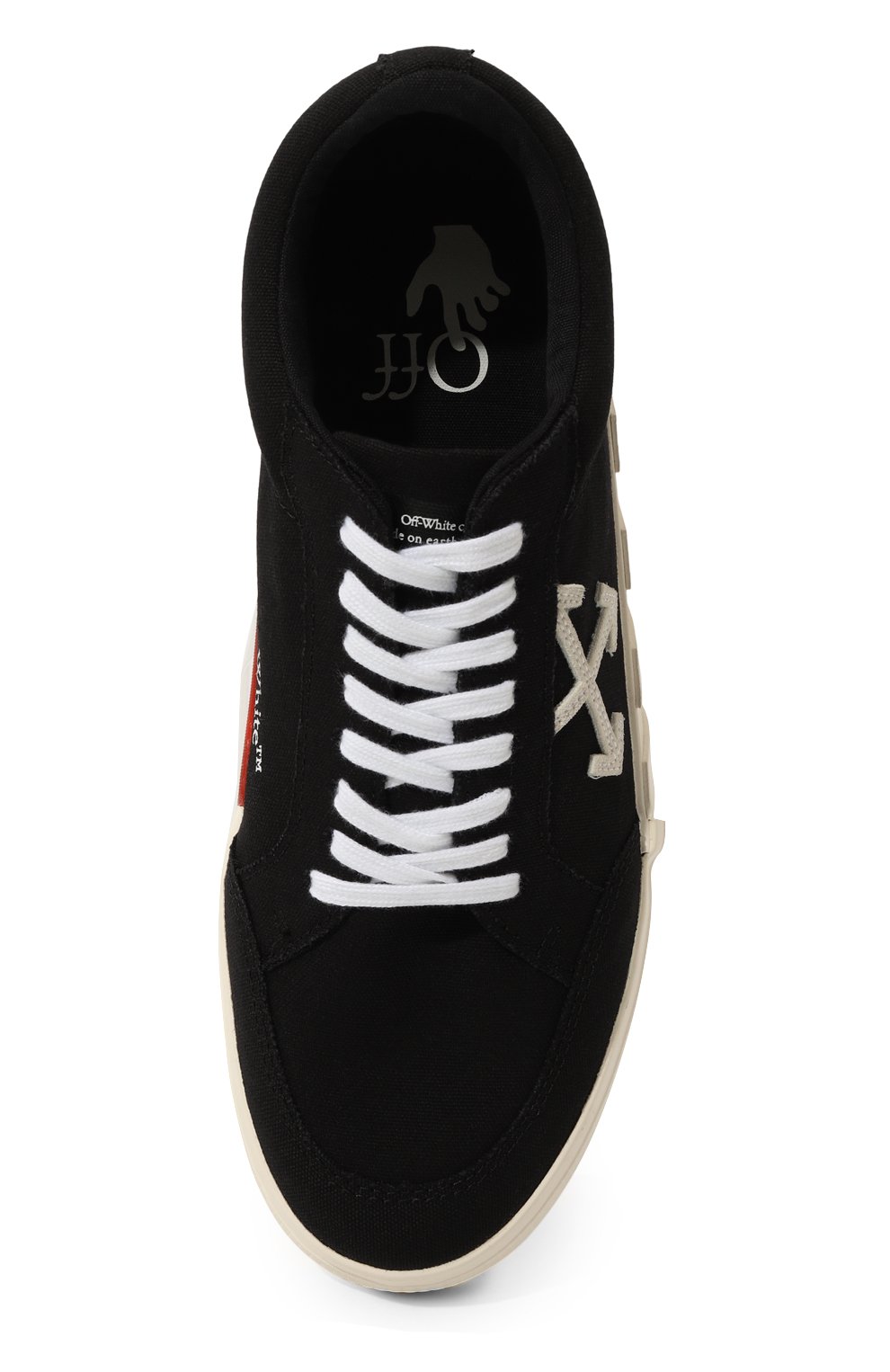 Текстильные кеды vulcanized OFF-WHITE черного цвета по цене 28850 руб., арт. OMIA085C99FAB0021001, фото 6 Текстильные кеды vulcanized OFF-WHITE, арт. OMIA085C99FAB0021001, фото 6