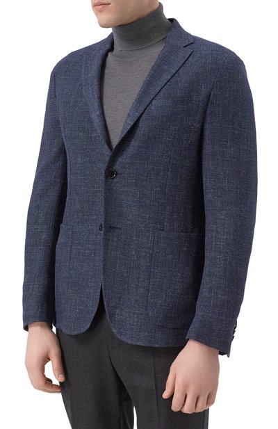 Пид�жак из шерсти и шелка ZEGNA, арт. 1DNMG0/949701A9, фото 4