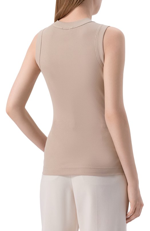 Хлопковый топ Brunello Cucinelli MG902VT100 Бежевый  MG902VT100 Фото 4