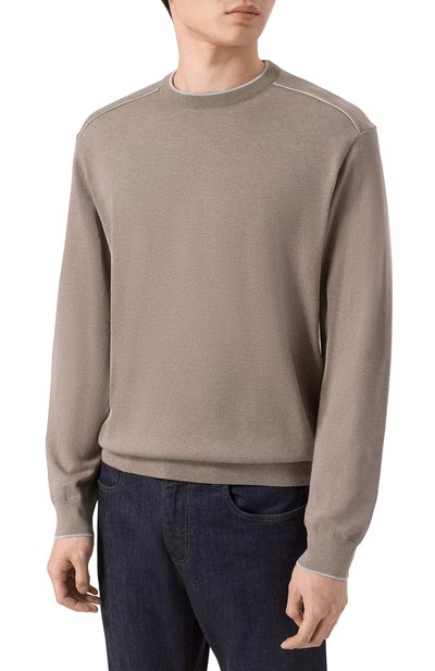 Джемпер из шелка и хлопка PAUL&SHARK хаки цвета по цене 79300 руб., арт. 26411520_001, фото 3 Джемпер из шелка и хлопка PAUL&SHARK, арт. 26411520_001, фото 3