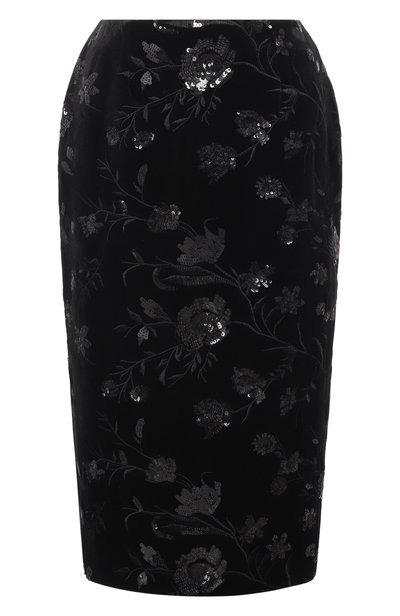 Женская бархатная юбка с отделкой пайетками ELIE SAAB, арт. SK370NP26/VLE02