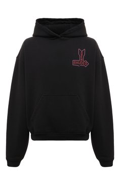 Мужской хлопковое худи RHUDE черного цвета, арт. RHPF24H001012 | Фото 1 (Длина (для топов): Стандартные; Материал сплава: Проставлено; Драгоценные камни: Проставлено; Рукава: Длинные; Материал внешний: Хлопок; Мужское Кросс-КТ: Худи-одежда; Стили: Спорт-шик; Принт: С принтом)