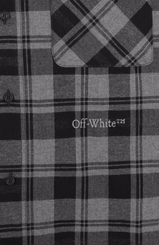 Хлопковая рубашка Off-White 0MGE030C99FAB001 Серый  0MGE030C99FAB001 Фото 6