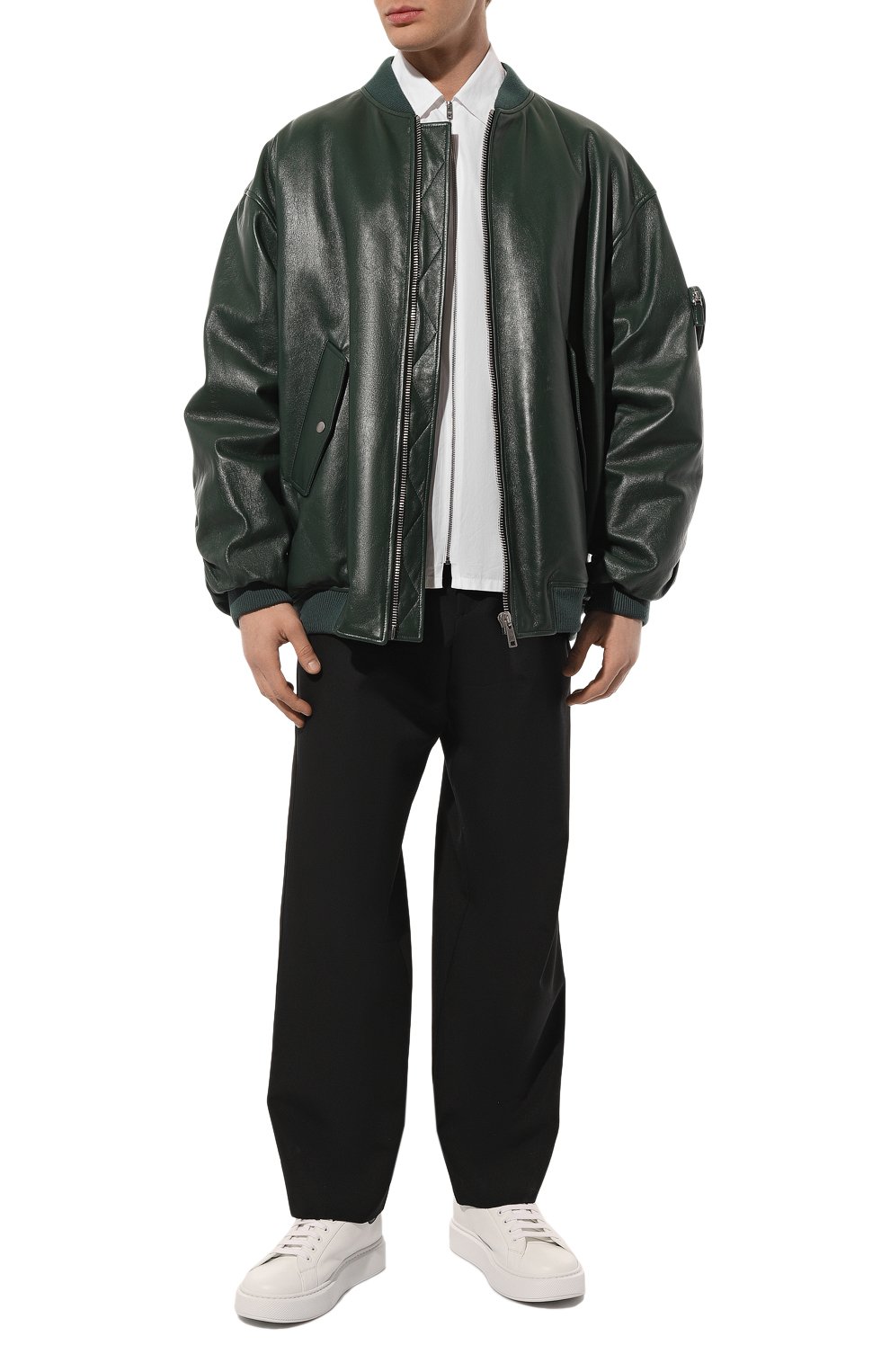 Кожаный бомбер PRADA, арт. UPS557-1ZFE-F0L76, фото 2