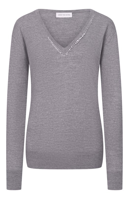 Шерстяной пуловер Dries Van Noten 011204/3700 Серый 011204/3700
