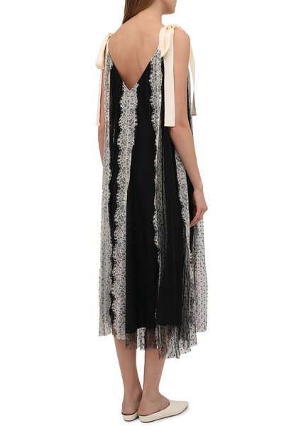 Платье REDVALENTINO черно-белого цвета по цене 97550 руб., арт. VR3VA16U/5P1, фото 4 Платье REDVALENTINO, арт. VR3VA16U/5P1, фото 4