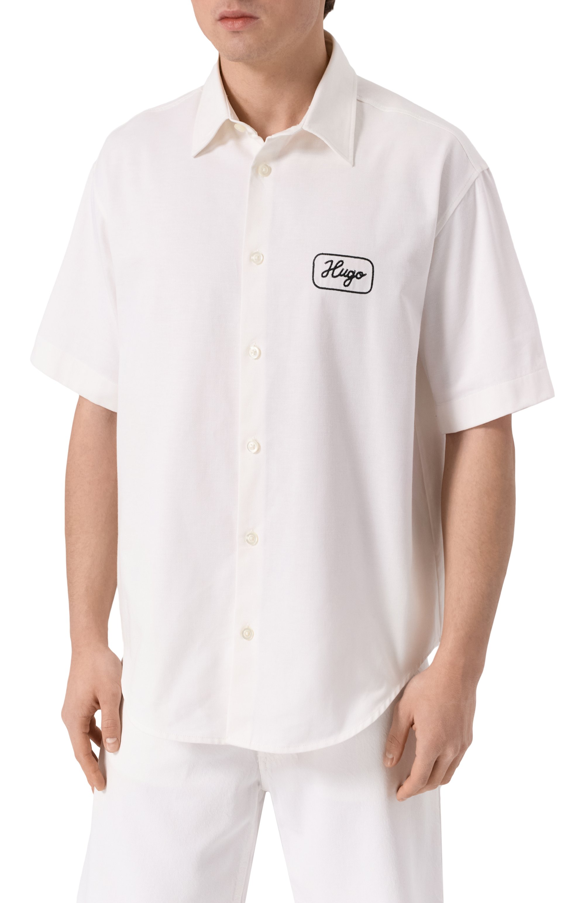 Хлопковая рубашка HUGO BLUE, арт. 50539100, фото 3