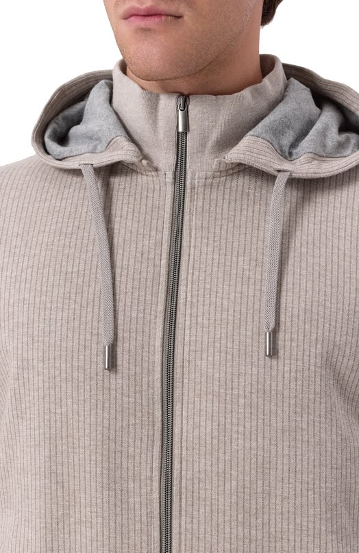 Хлопковая толстовка Andrea Campagna 19M407.GZ00.CAMP./52 Бежевый  19M407.GZ00.CAMP./52 Фото 5