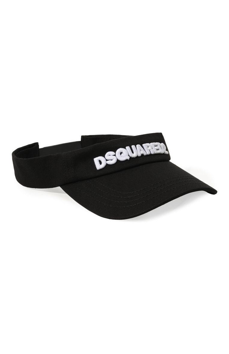 Женский хлопковый козырек DSQUARED2 черного цвета, арт. HAW0068 | Фото 1 (Материал: Текстиль, Хлопок; Нос: Не проставлено)