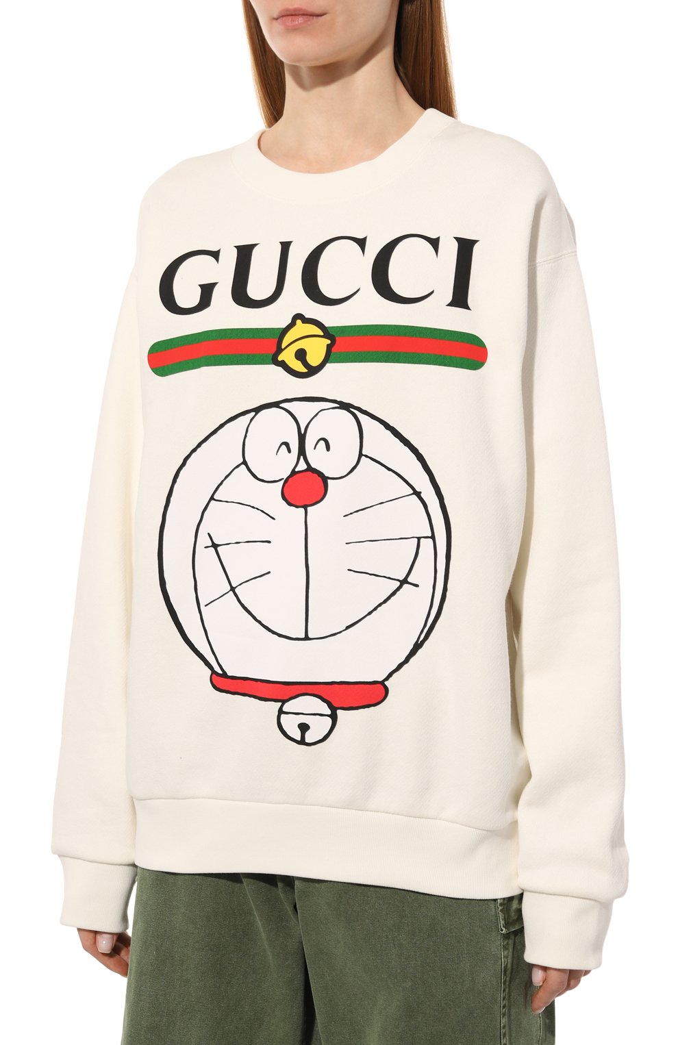Хлопковый свитшот doraemon x gucci GUCCI белого цвета по цене 122400 руб., арт. 617964 XJDIK, фото 3 Хлопковый свитшот doraemon x gucci GUCCI, арт. 617964 XJDIK, фото 3