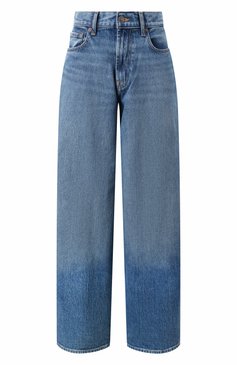 Женские джинсы 7 FOR ALL MANKIND синего цвета, арт. JSSAC100JA | Фото 1 (Драгоценные камни: Проставлено; Длина (брюки, джинсы): Стандартные; Материал сплава: Проставлено; Детали: Делаве; Силуэт Ж (брюки и джинсы): Широкие; Материал внешний: Деним, Хлопок; Кросс-КТ: Деним; Стили: Кэжуэл)