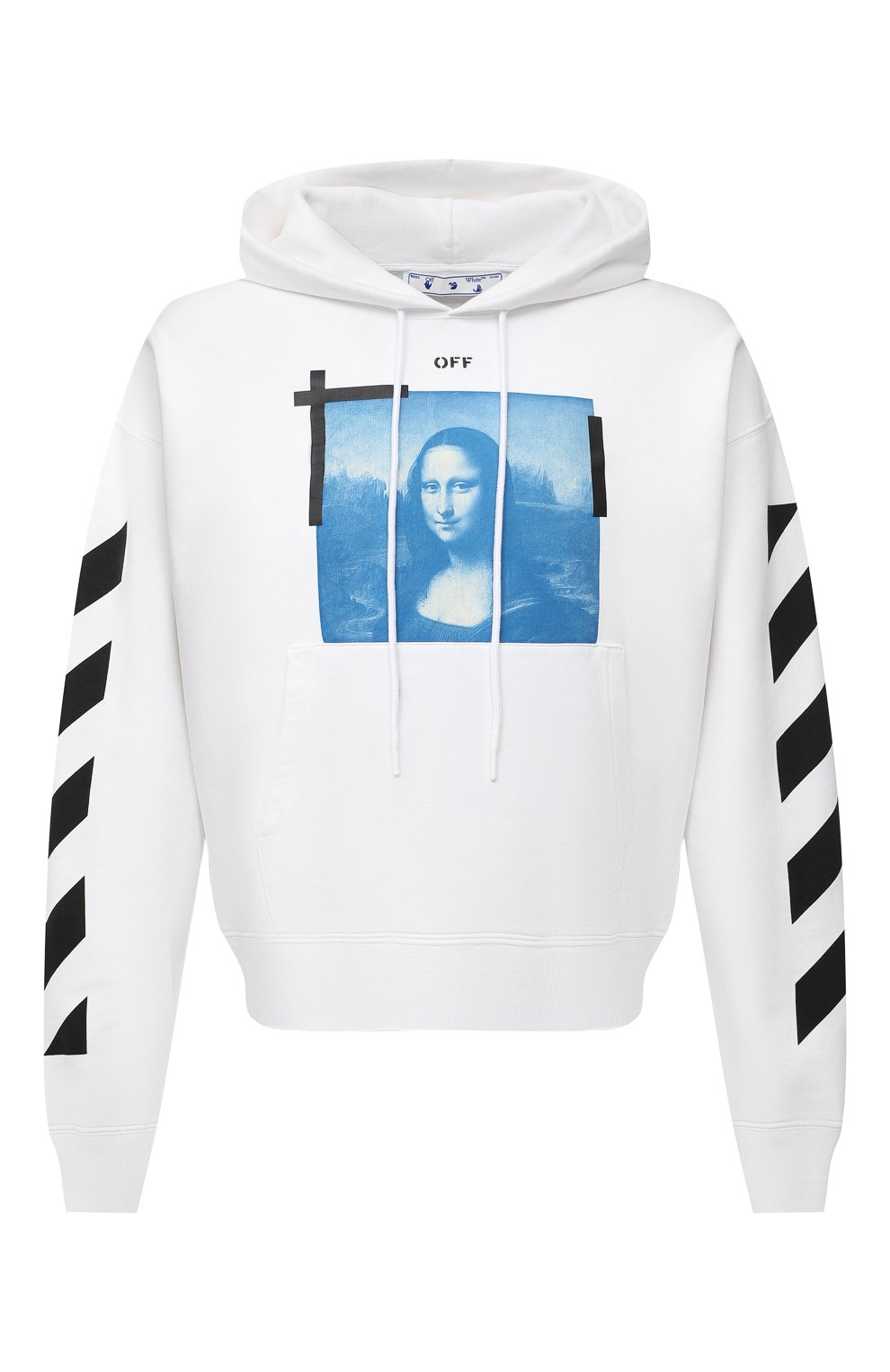 Хлопковое худи OFF-WHITE белого цвета по цене 49950 руб., арт. 0MBB037R21FLE001, фото 1 Хлопковое худи OFF-WHITE, арт. 0MBB037R21FLE001, фото 1