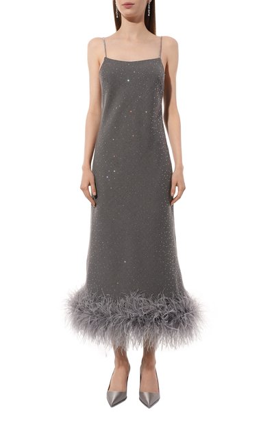 Платье с отделкой стразами и перьями ALINE, арт. AL152302, фото 3