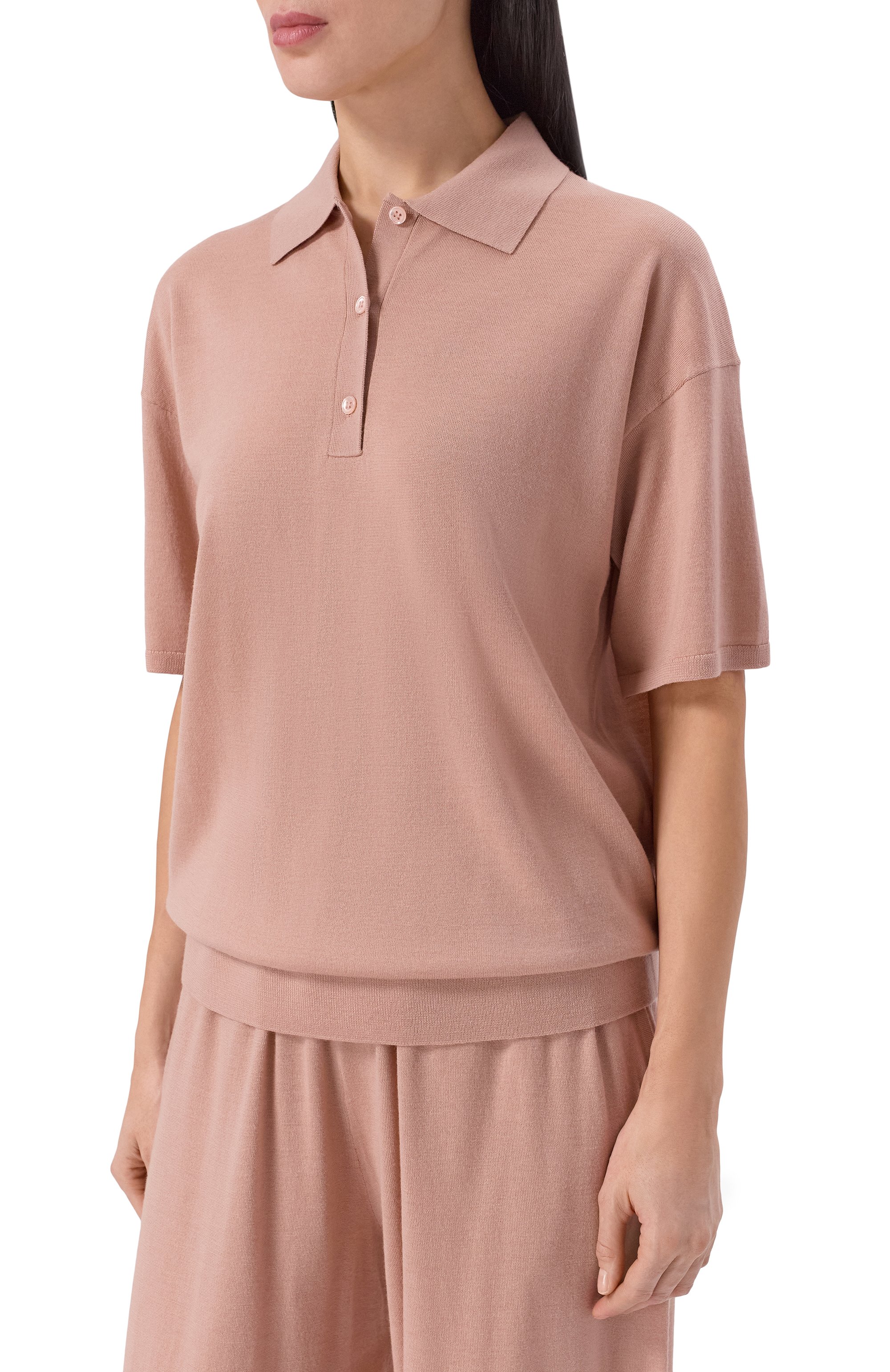 Поло из шерсти и шелка 12 STOREEZ розового цвета по цене 13000 руб., арт. 137030, фото 3 Поло из шерсти и шелка 12 STOREEZ, арт. 137030, фото 3