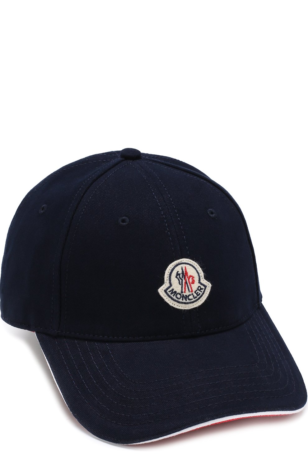 Хлопковая бейсболка с логотипом бренда MONCLER темно-синего цвета по цене 17250 руб., арт. D1-091-00212-00-0212C, фото 1 Хлопковая бейсболка с логотипом бренда MONCLER, арт. D1-091-00212-00-0212C, фото 1