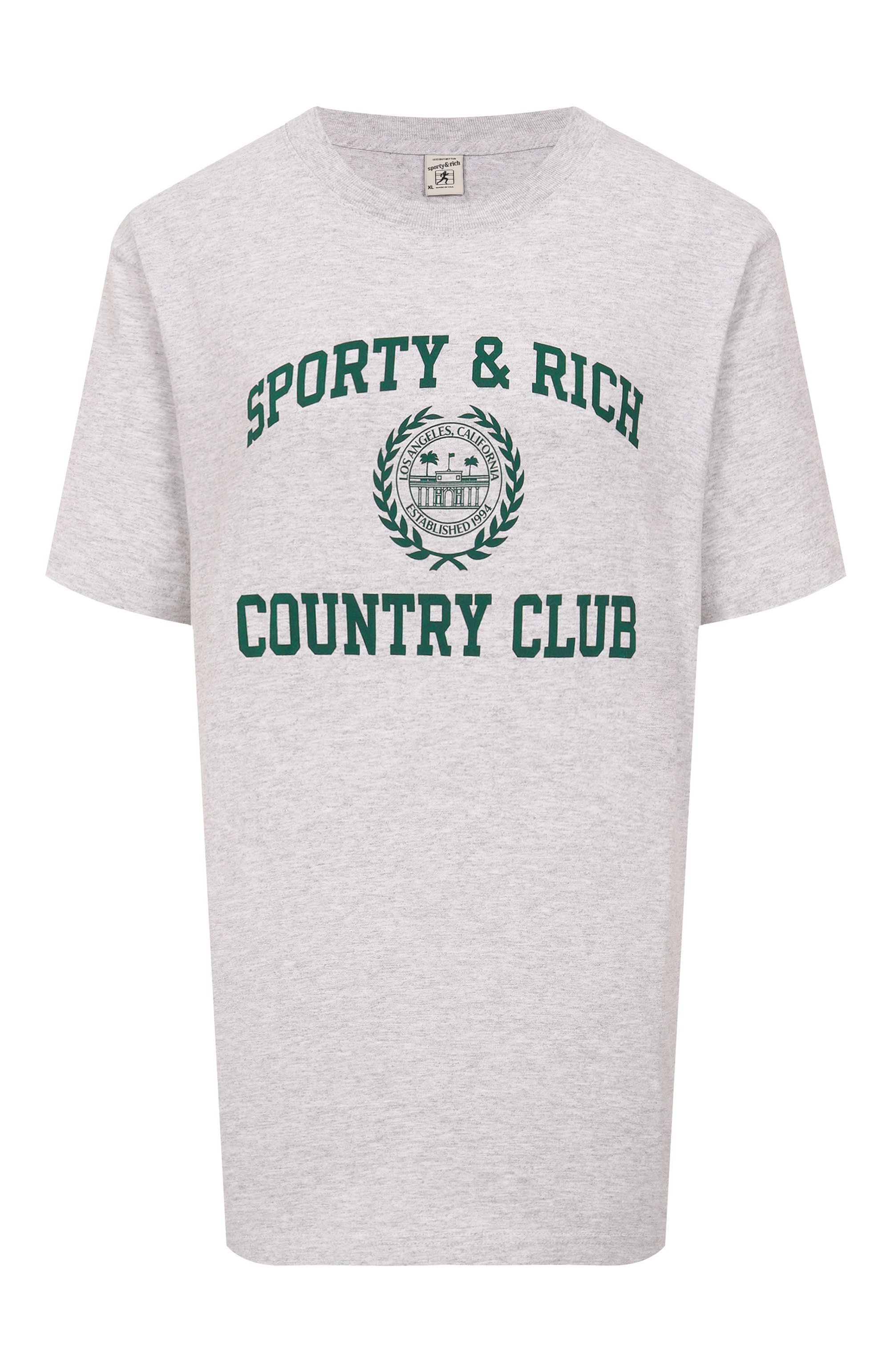 Хлопковая футболка SPORTY AND RICH, арт. T0043606218GY03, фото 1