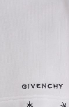 Детские хлопковые шорты GIVENCHY белого цвета, арт. H30710 | Фото 3 (Нос: Не проставлено; Материал подклада: Хлопок; Случай: Повседневный; Мальчики Кросс-КТ: Шорты-спорт; Материал внешний: Хлопок; Ростовка одежда: 5 лет | 110 см, 13 - 15 лет | 158 см, 7 лет | 122 см, 9 лет | 134 см, 12 лет | 152 см)