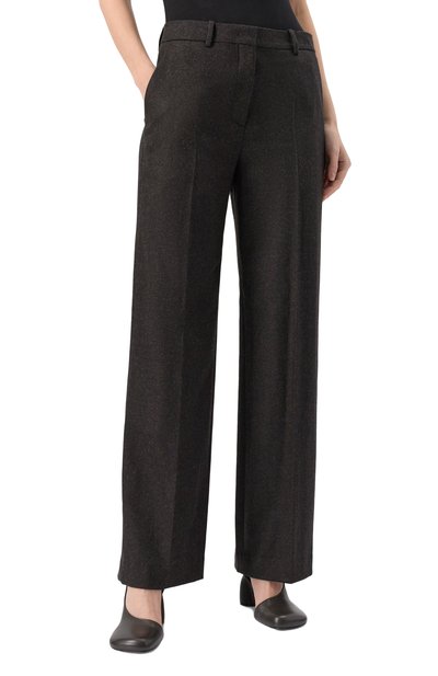 Брюки из шерсти и кашемира JUUN.J темно-коричневого цвета по цене 57950 руб., арт. JW4921W53, фото 3 Брюки из шерсти и кашемира JUUN.J, арт. JW4921W53, фото 3