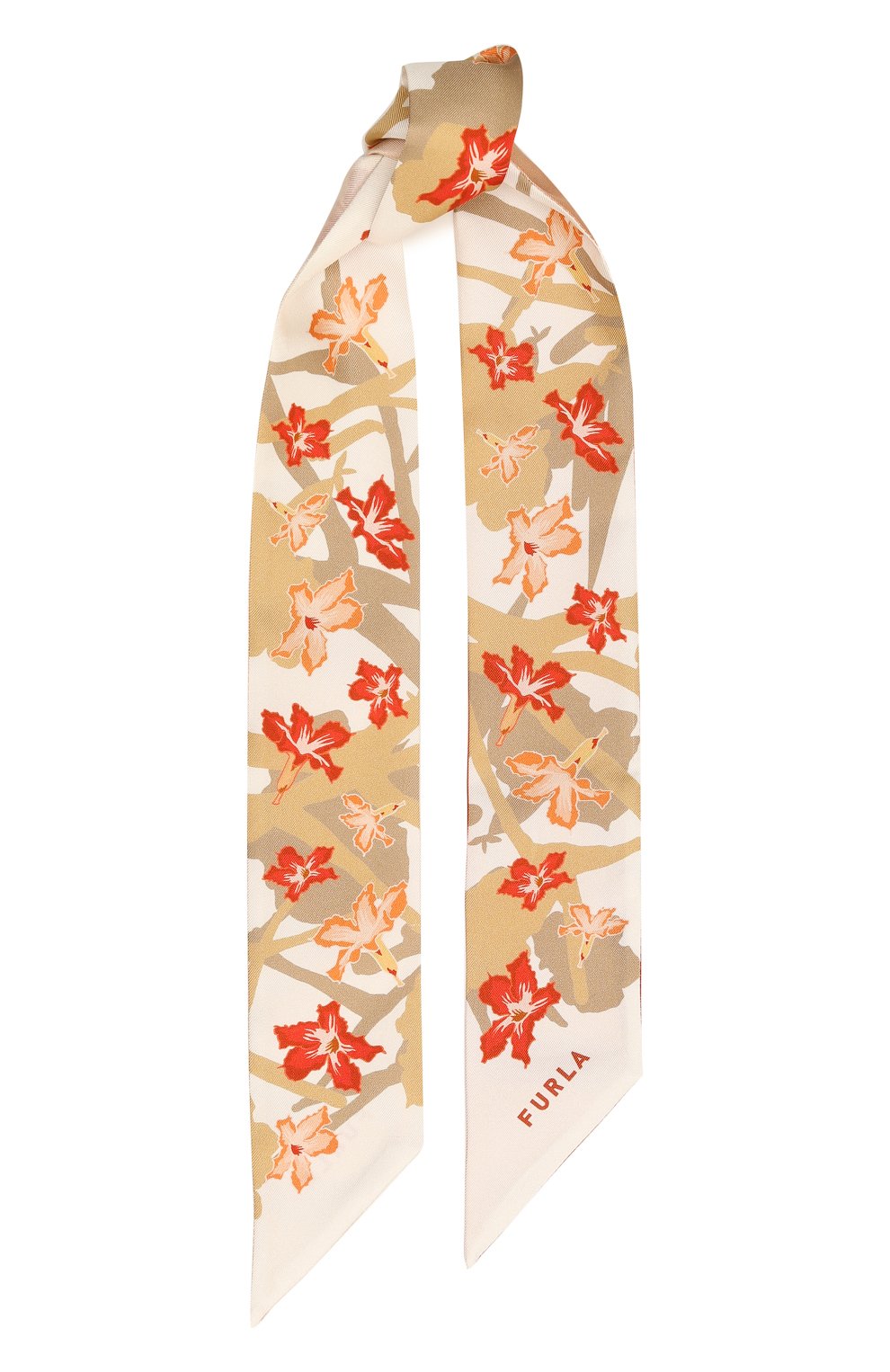 Шелковый шарф-твилли FURLA оранжевого цвета по цене 8500 руб., арт. WT00022/BX2064, фото 1 Шелковый шарф-твилли FURLA, арт. WT00022/BX2064, фото 1
