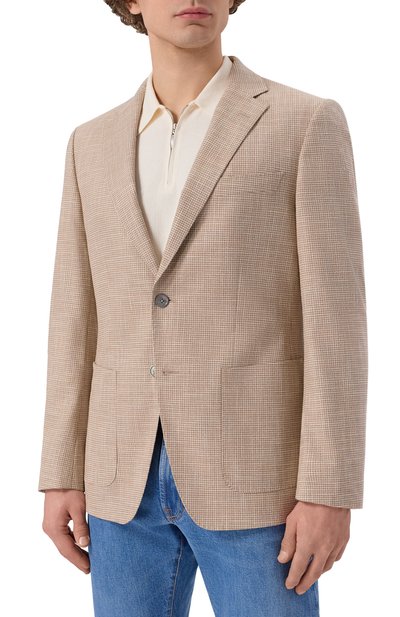 Пиджак из шерсти и шелка BOSS, арт. 50556956, фото 4